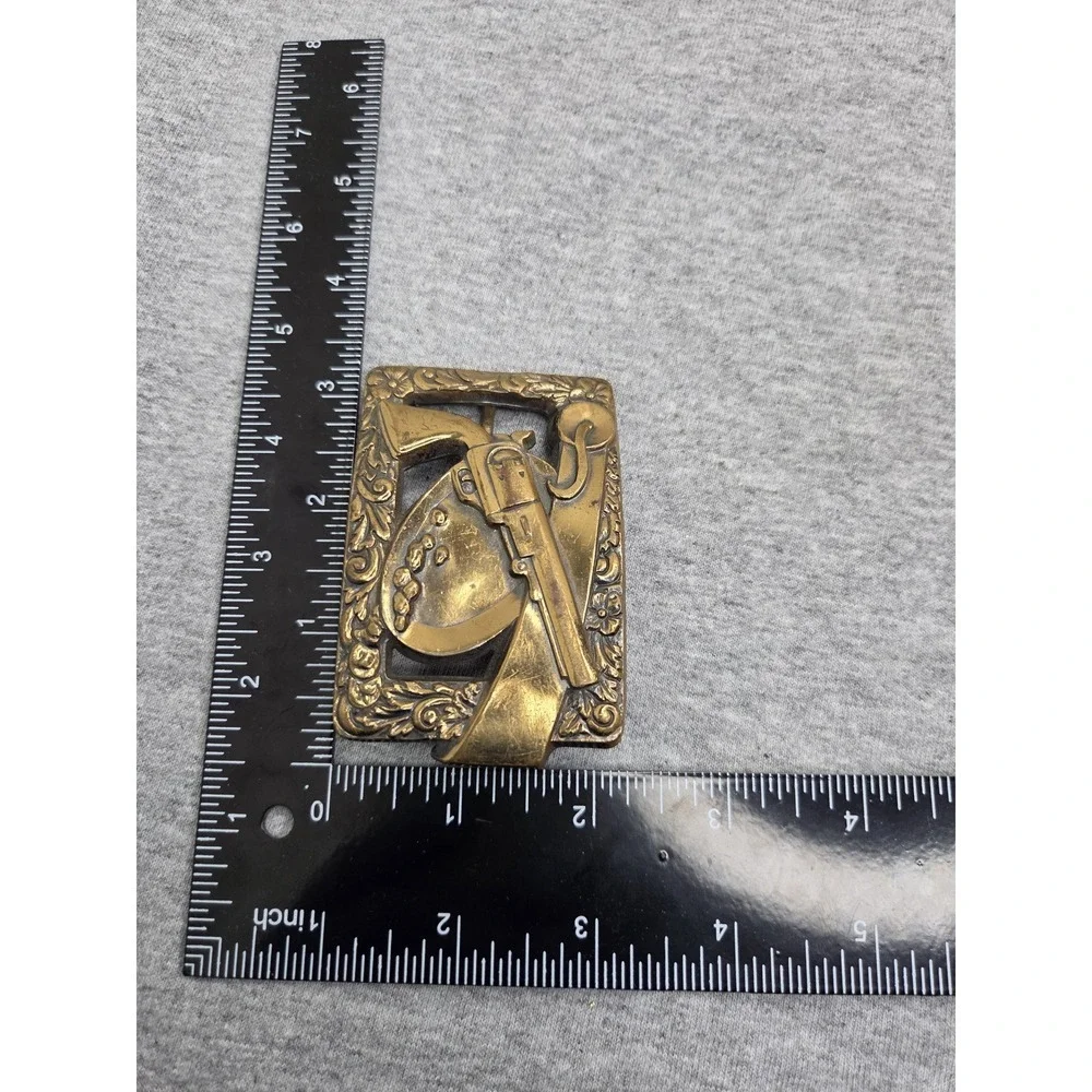 Vintage Classic Six Shooter Cowboy Boot Spurs Robbins Co Belt Buckle Western